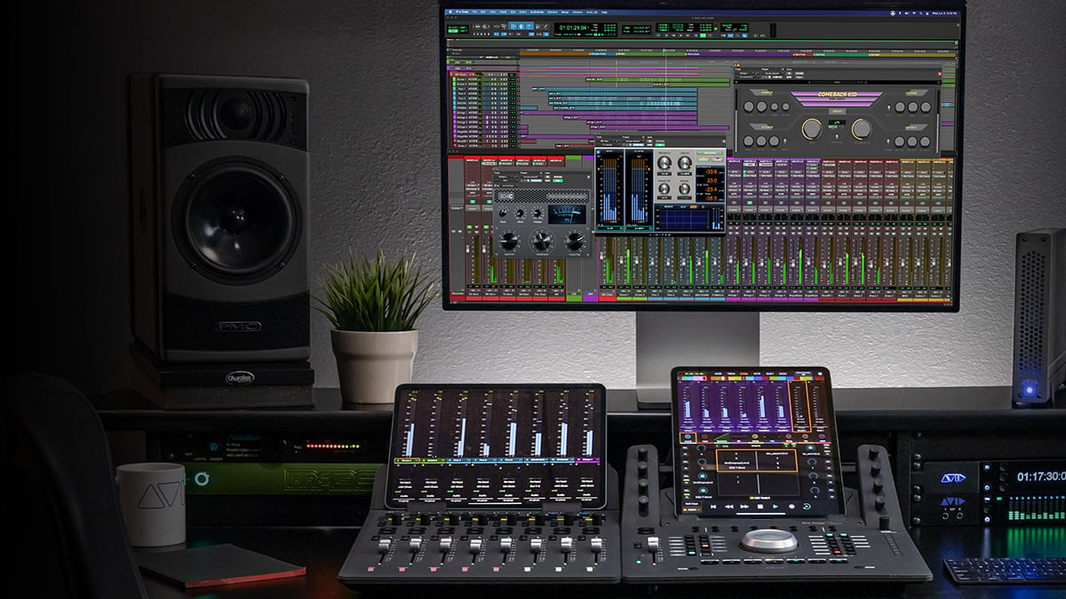 Avid Pro Tools running on a computer screen in a studio environment