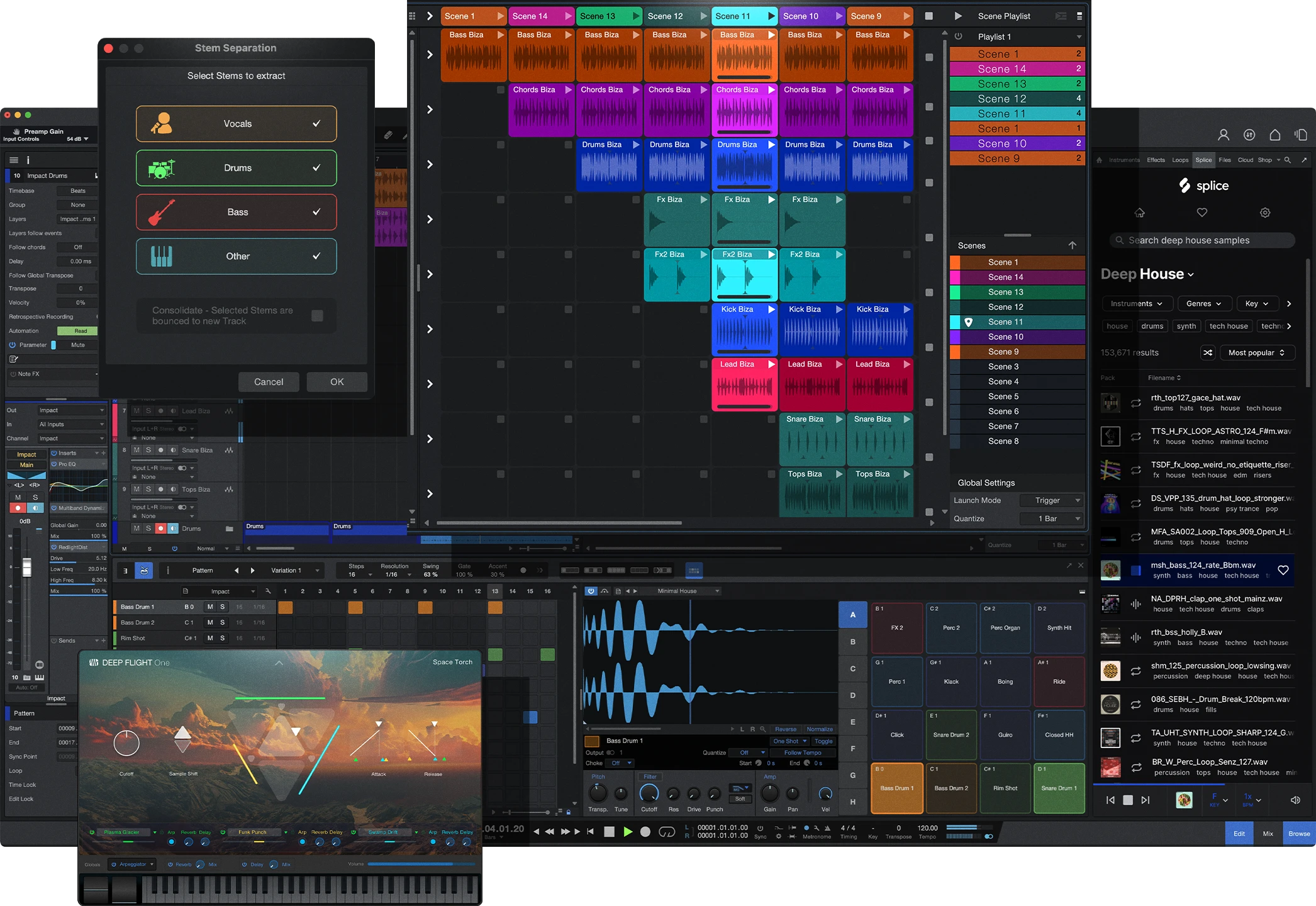 PreSonus Studio One screenshot montage of features